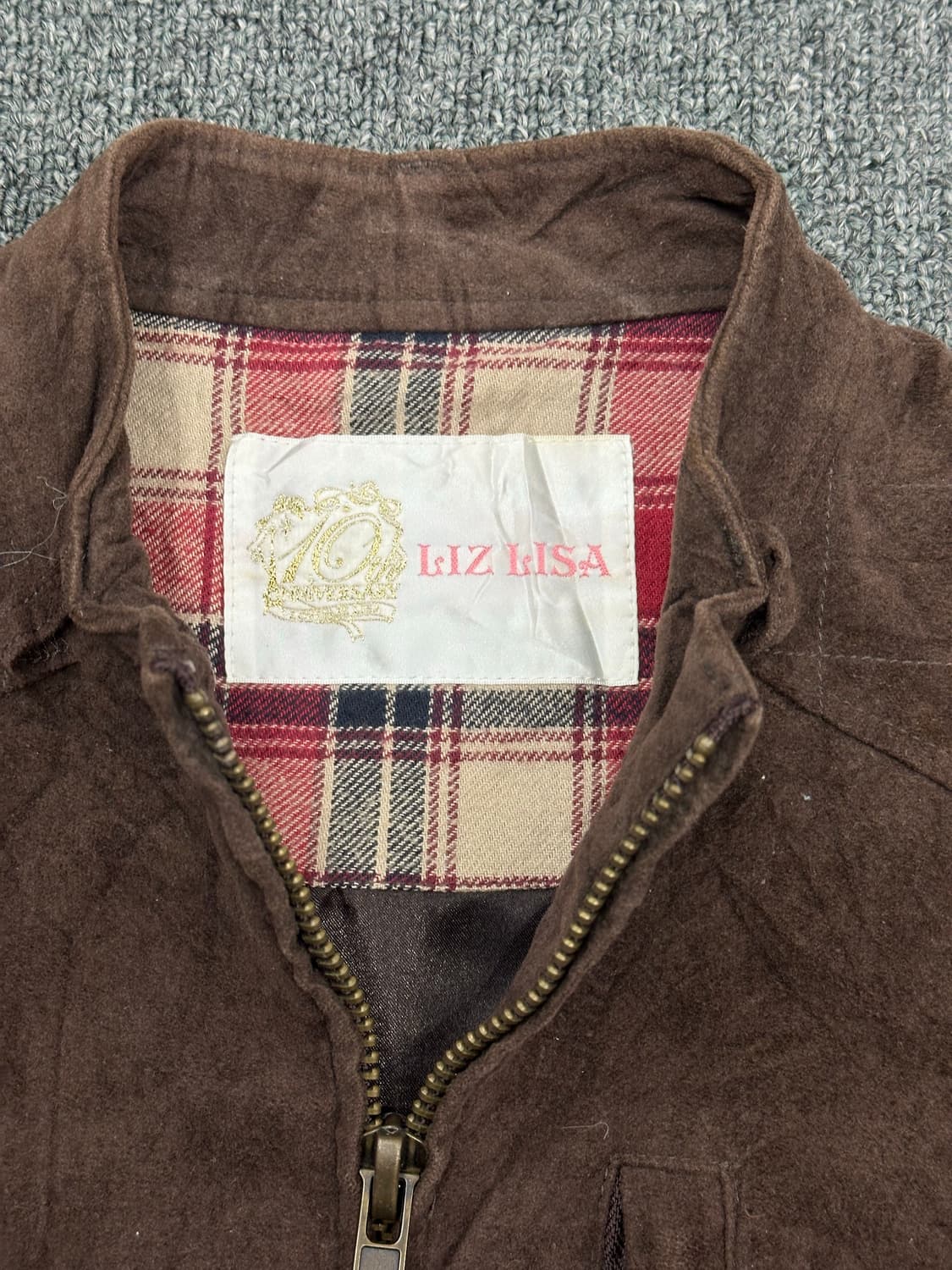 OS)LIZLISA 빈티지 여성 브라운 레이스 레이어드 자켓 상품이미지4