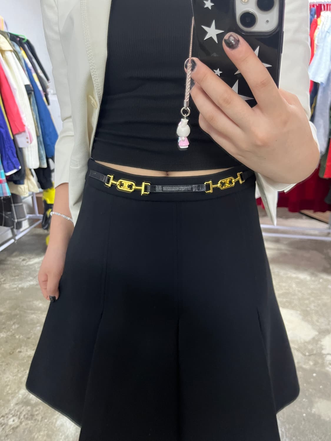 CELINE 셀린느 로고 울 혼방 미디 스커트 L (27.5inch) 상품이미지4