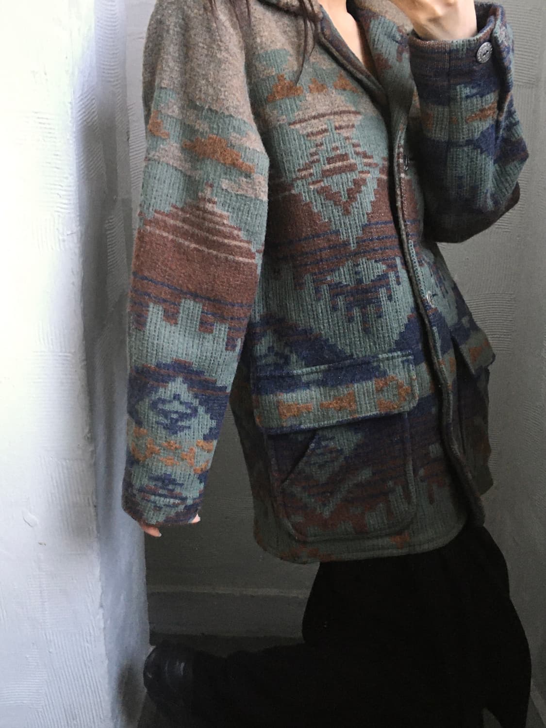 L.L.Bean 엘엘빈 울 아즈텍 나바호 패턴 자켓 상품이미지1