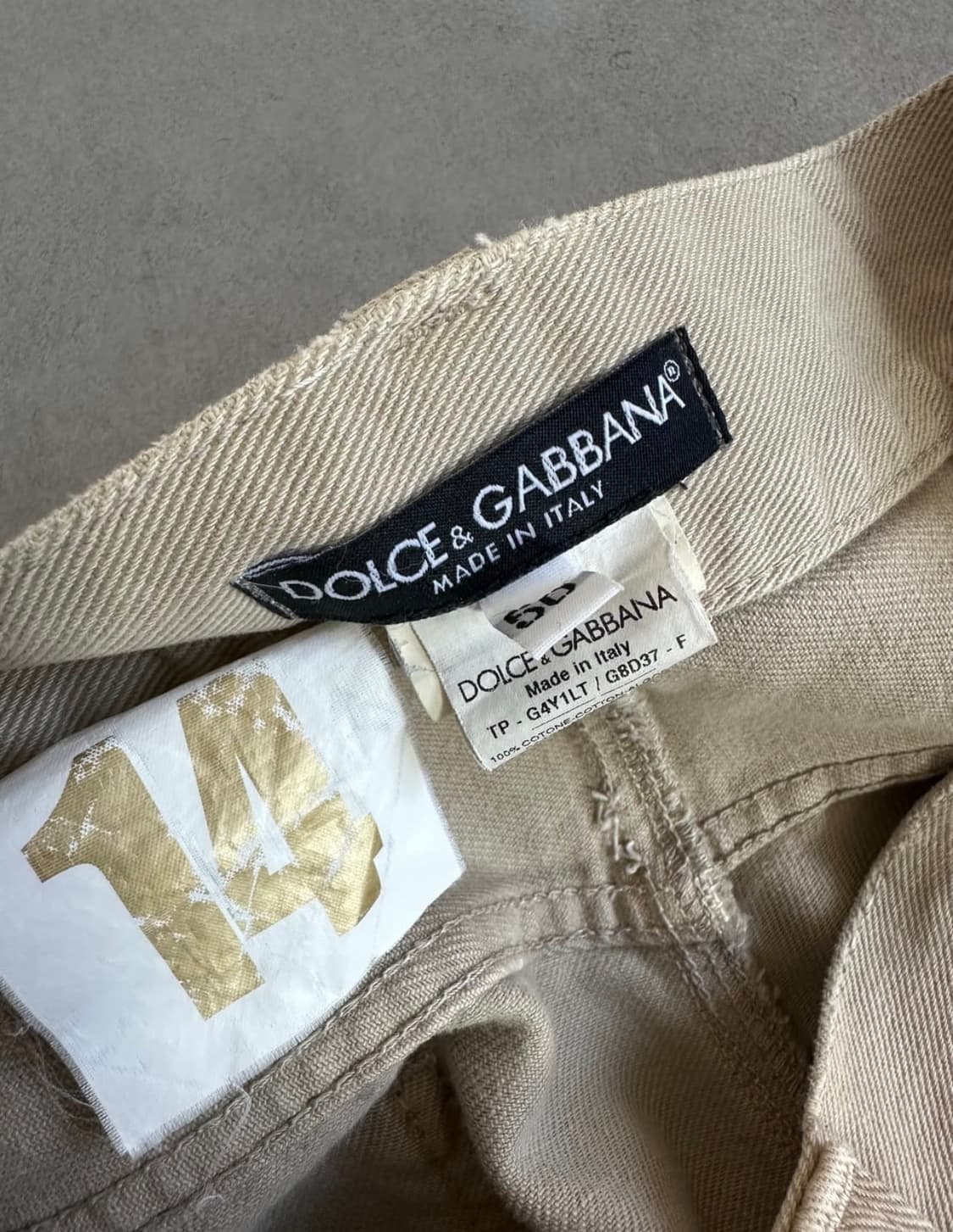 돌체앤가바나 베이지 디스트로이드 새깅진 XL 상품이미지5