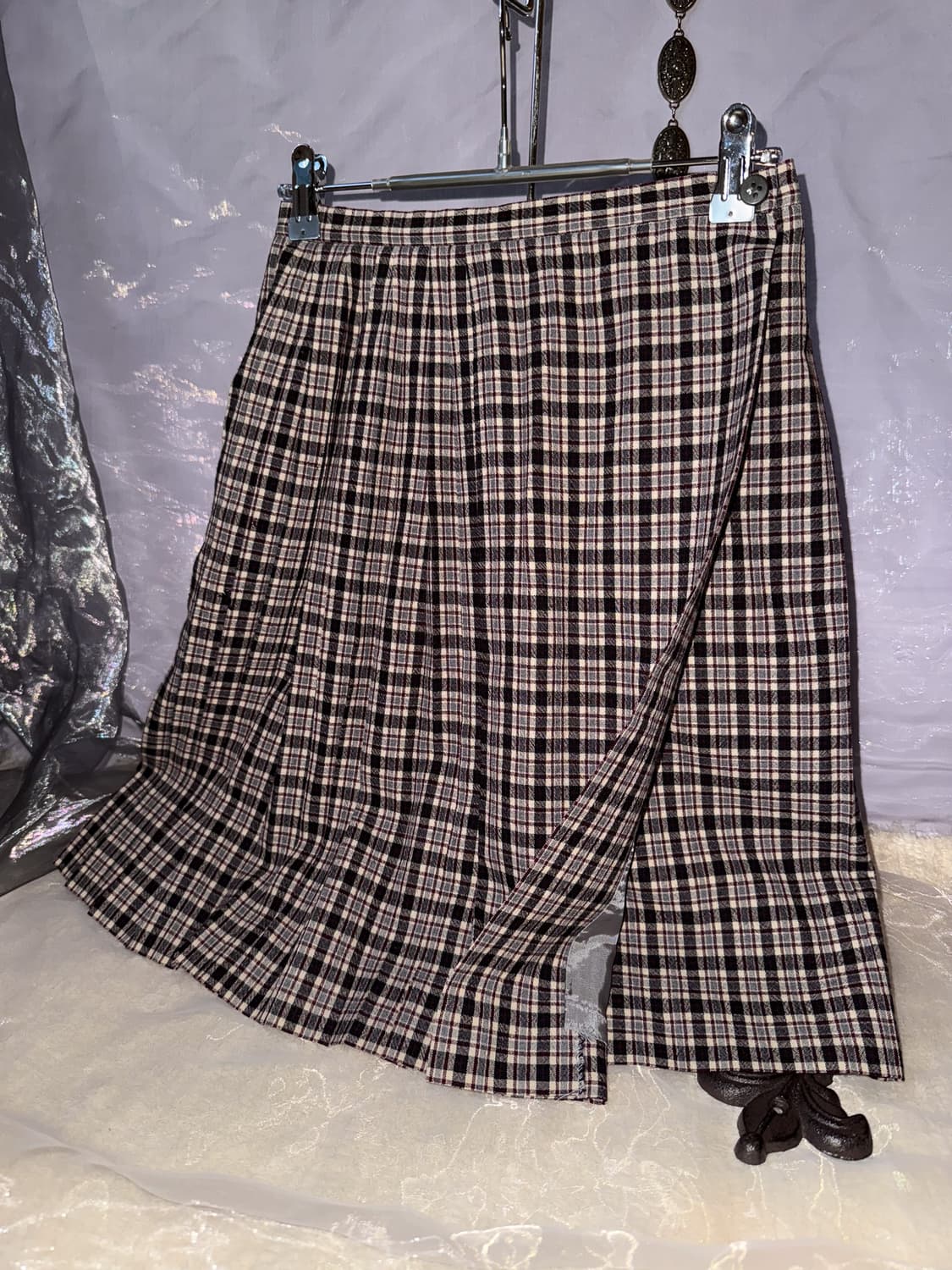 Tartan Buttoned Wrap Skirt 0138 상품이미지2