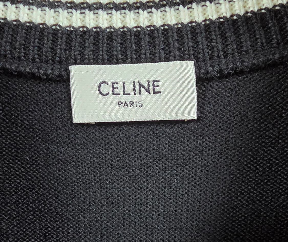 [박보검착용] 셀린느 트리옹프 브이넥 울 스웨터 베스트 블랙 S 사이즈! 상품이미지5