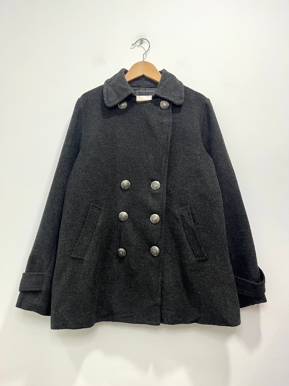 일본 빈티지 락펑크 투버튼 하프 코트 상품이미지1