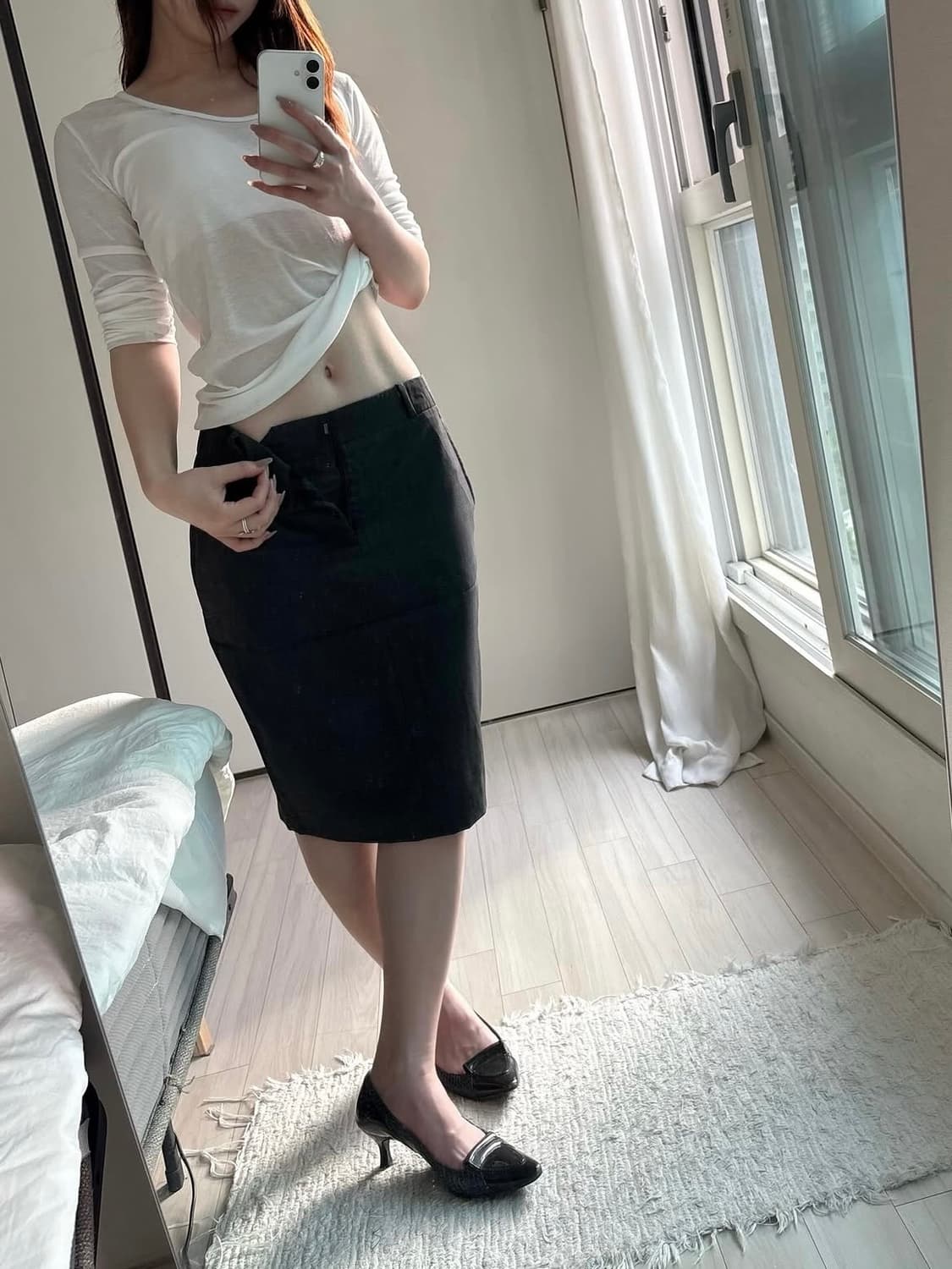 Ralph Lauren Charcoal Midi Skirt 상품이미지1