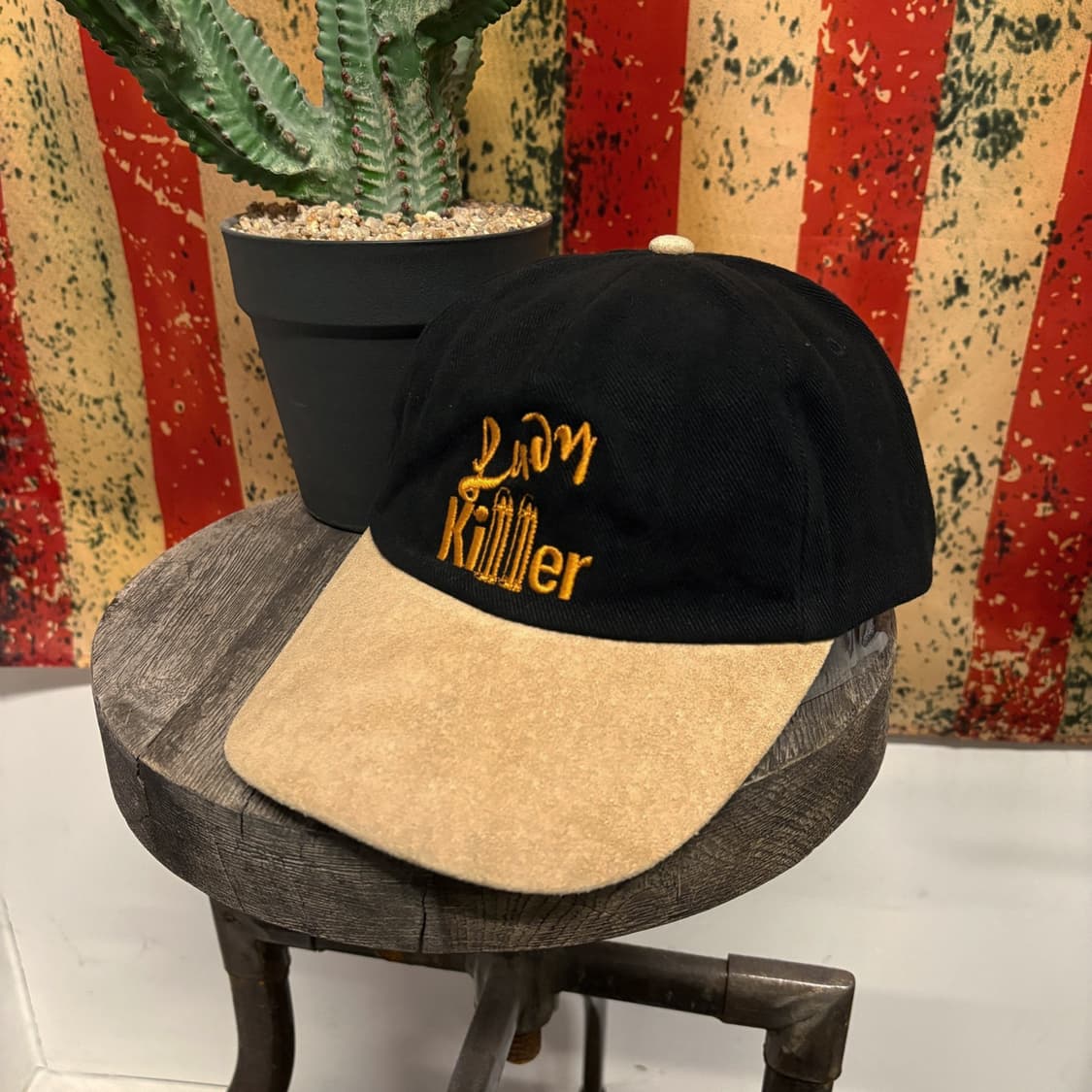 빈티지 레이디킬러 위트 레터링 코튼 스웨이드 캡 N262 상품이미지1