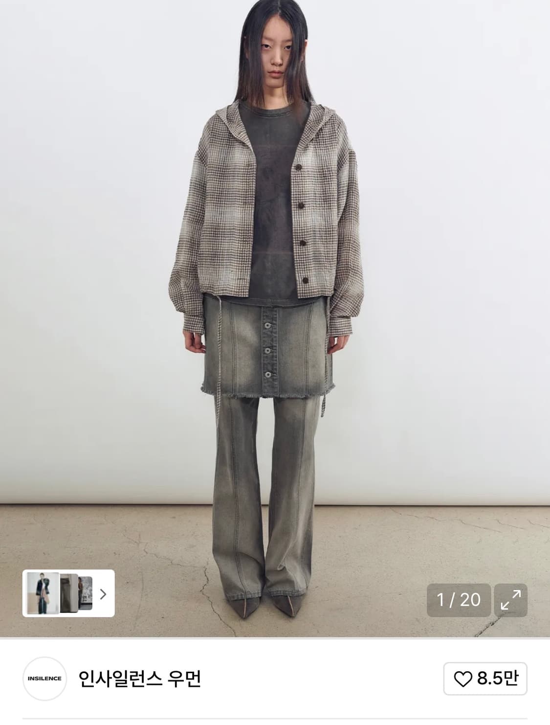 인사일런스 우먼 디바이드 부츠컷 데님 (S) ASH GREY 상품이미지1