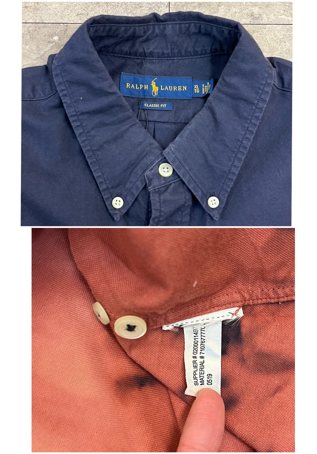 폴로 랄프로렌 타이다이 반팔 셔츠 네이비 XL #csz3716 상품이미지3