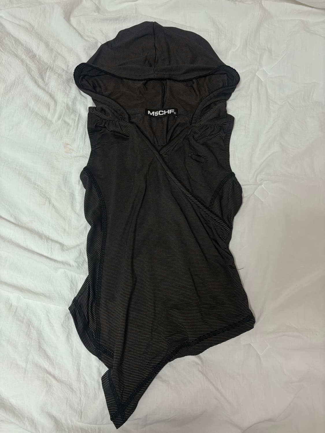 미스치프 후드 스트라이프 베스트 M 상품이미지2