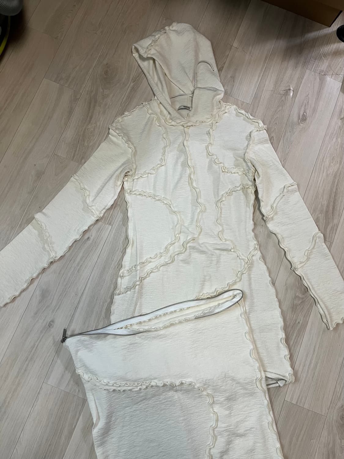 Peinture Ruffle Hood dress-Ivory 상품이미지2