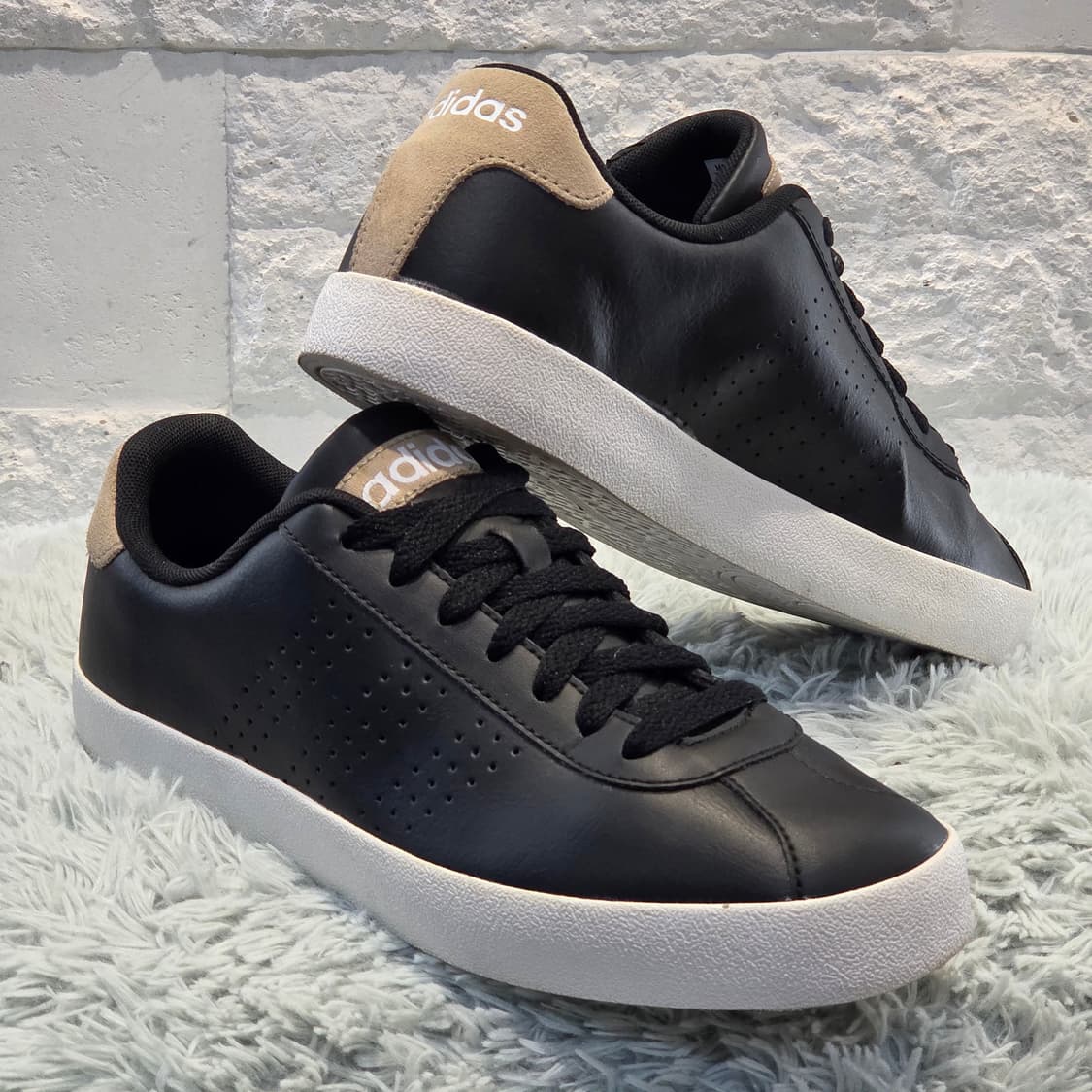 2q-3:아디다스 코트베이스 블랙 베이지 (250mm)-상태굿 상품이미지4