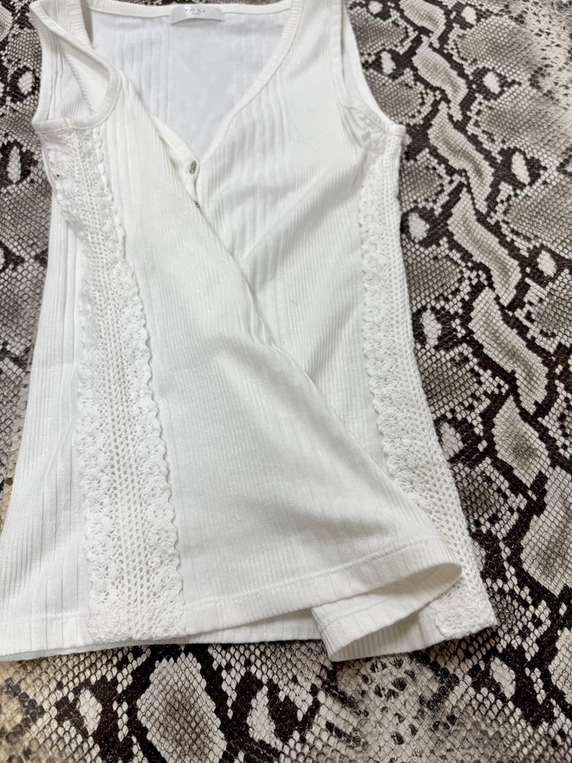 “Vintage” White Lace Detail Slim Fit Sle 상품이미지3