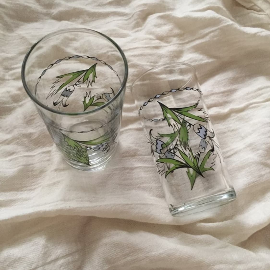 Vintage Flower Glass cup 상품이미지2