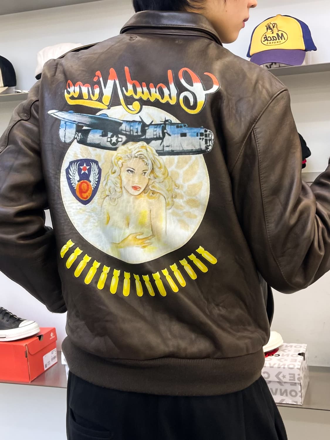 아비렉스 타입 A-2 핀업 걸 레더 자켓 상품이미지4
