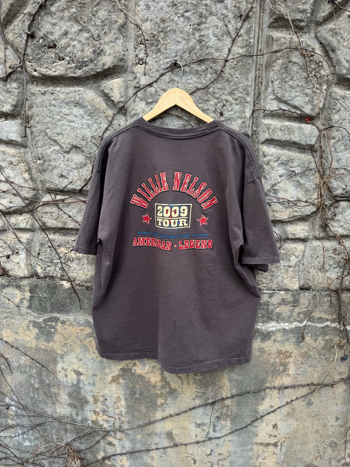 2009 윌리 넬슨 투어 기념 웨스턴 싱글스티치 usa 반팔 티셔츠 상품이미지2