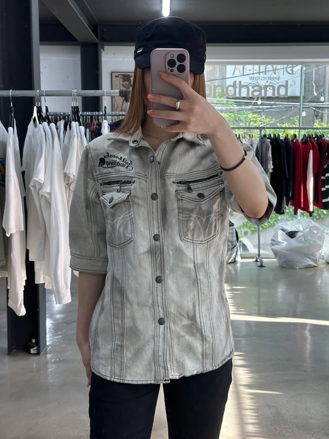 Japan vintage In the Attic 스컬 락시크 워시드 반팔 상품이미지5