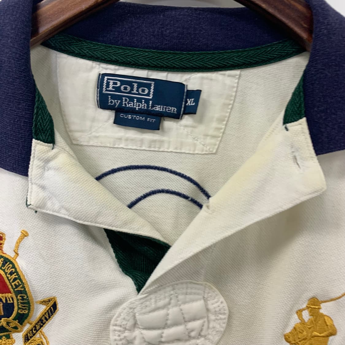 폴로 랄프로렌 빅포니 화이트 금장로고 럭비 카라 티셔츠 상품이미지7