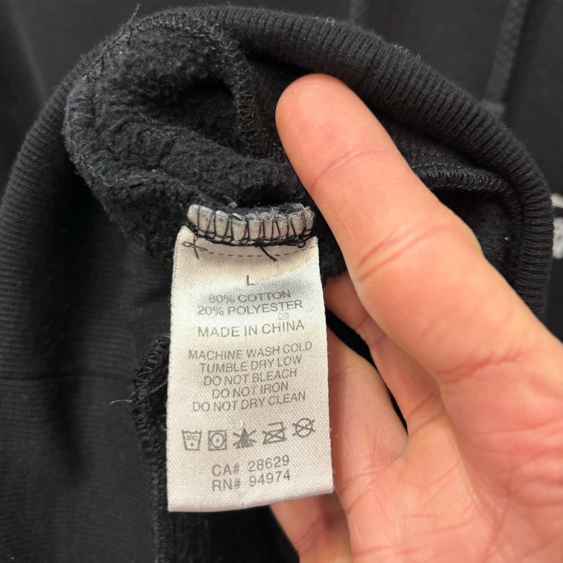 스투시 빅 로고 블랙 후드티 L 상품이미지6