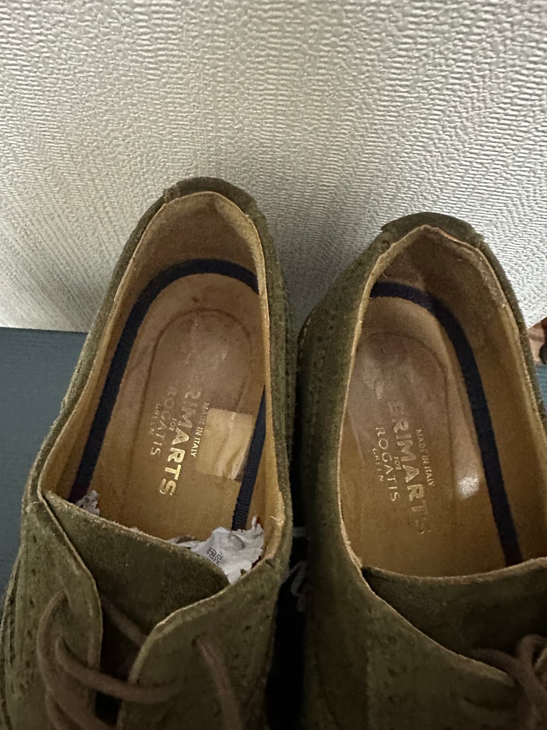 260) 이태리 브리마트 스웨이드 윙팁 구두 올리브 팝니다 상품이미지6