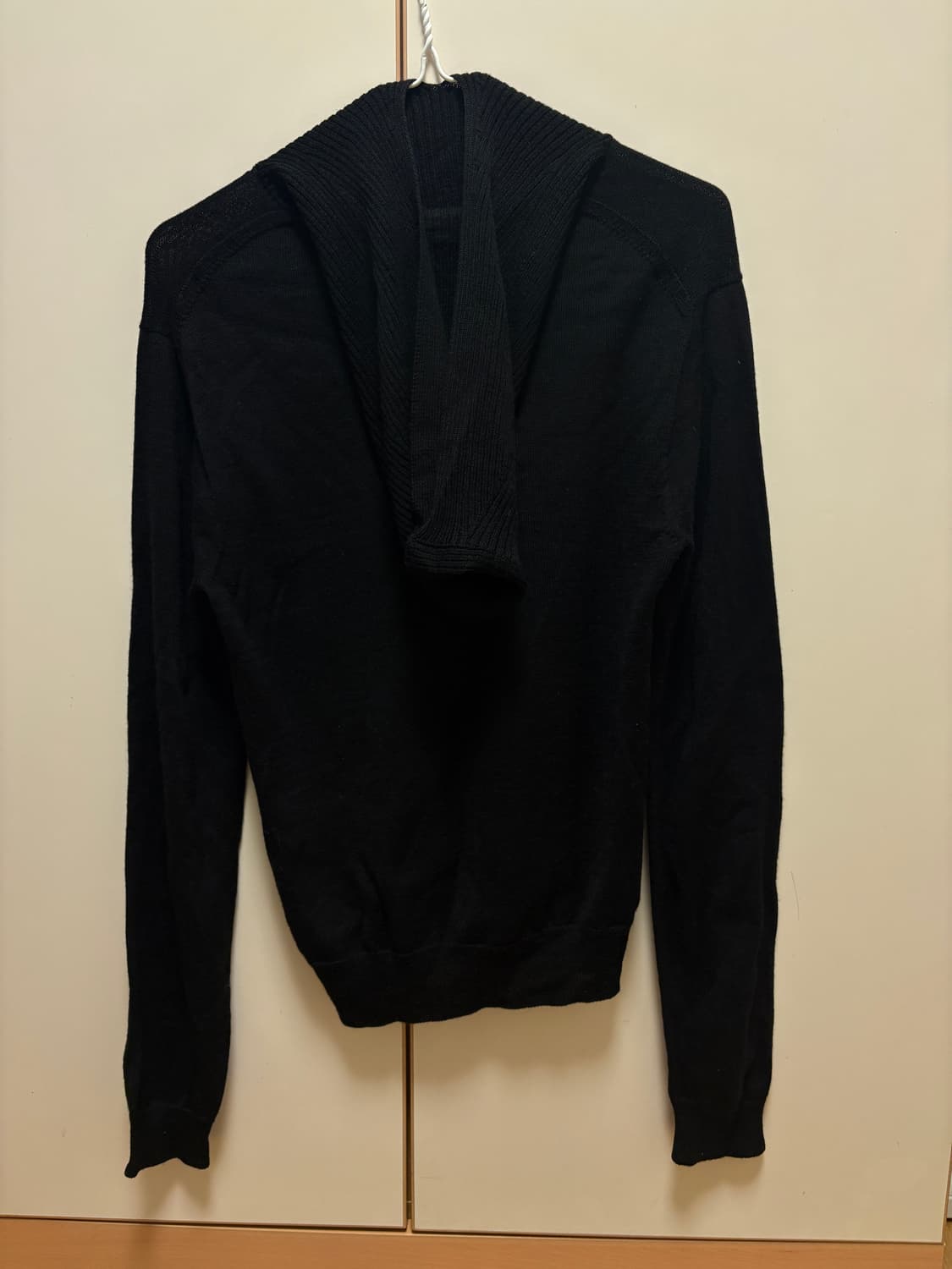 Cosmoss Ribbed hoodie knit(black) 상품이미지7
