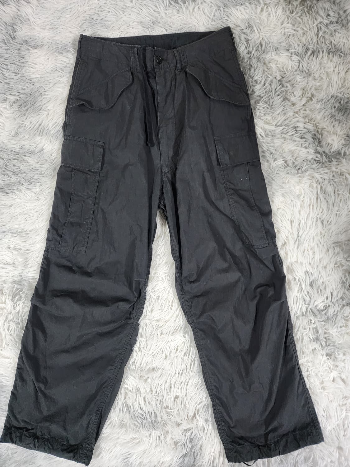 beams 빅 6 블랙 카고 와이드 팬츠 상품이미지1