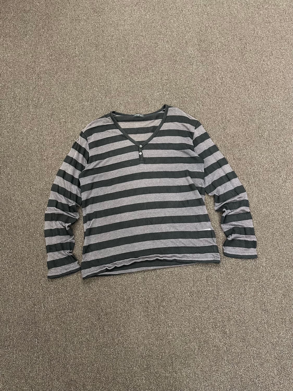 L)COMME CA ISM 빈티지 v넥 스트라이프 롱슬리브 상품이미지1