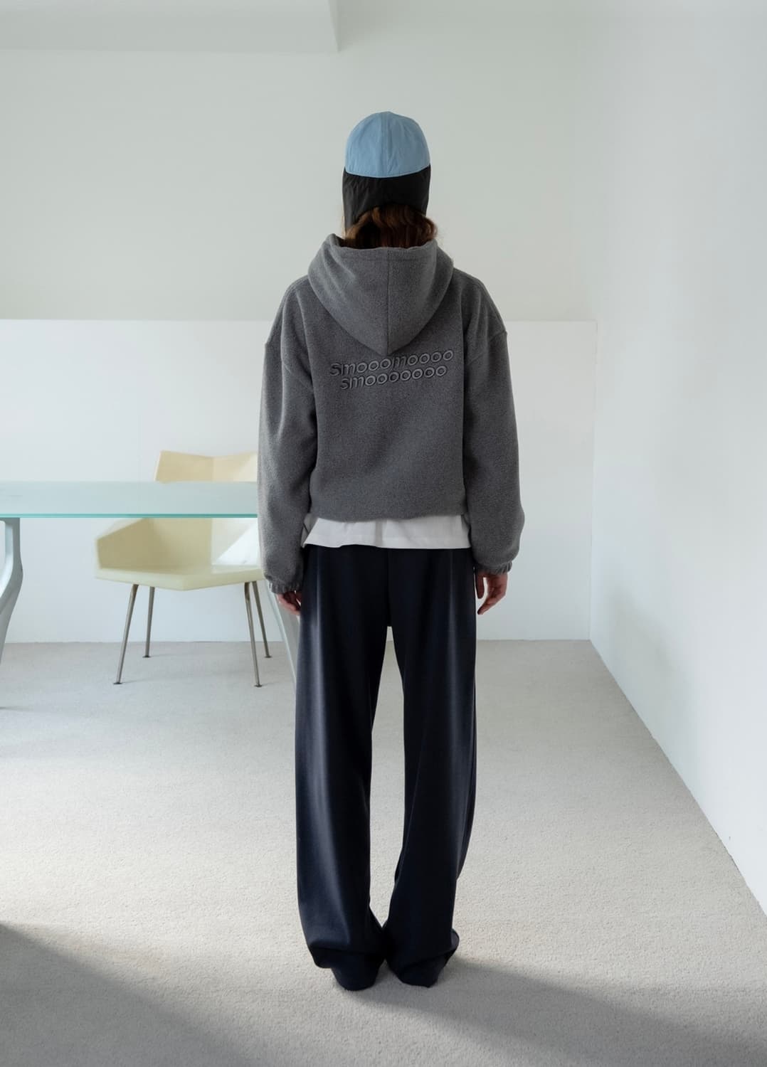 택달린새상품) 스무드무드 솝 플리스 후드 집업 차콜 그레이 상품이미지2