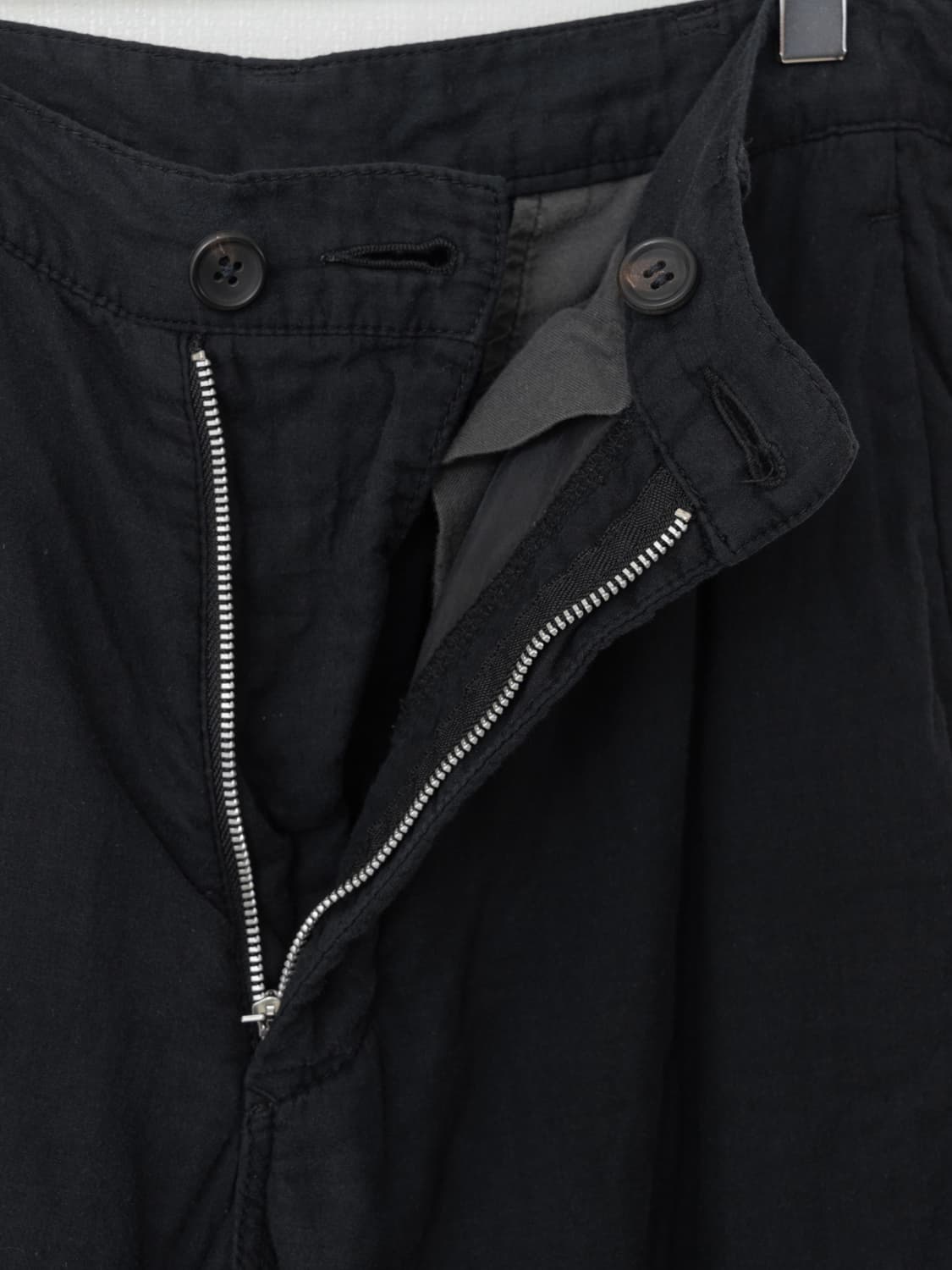 ‘00s Wrinkled Cotton Slacks Black 상품이미지4