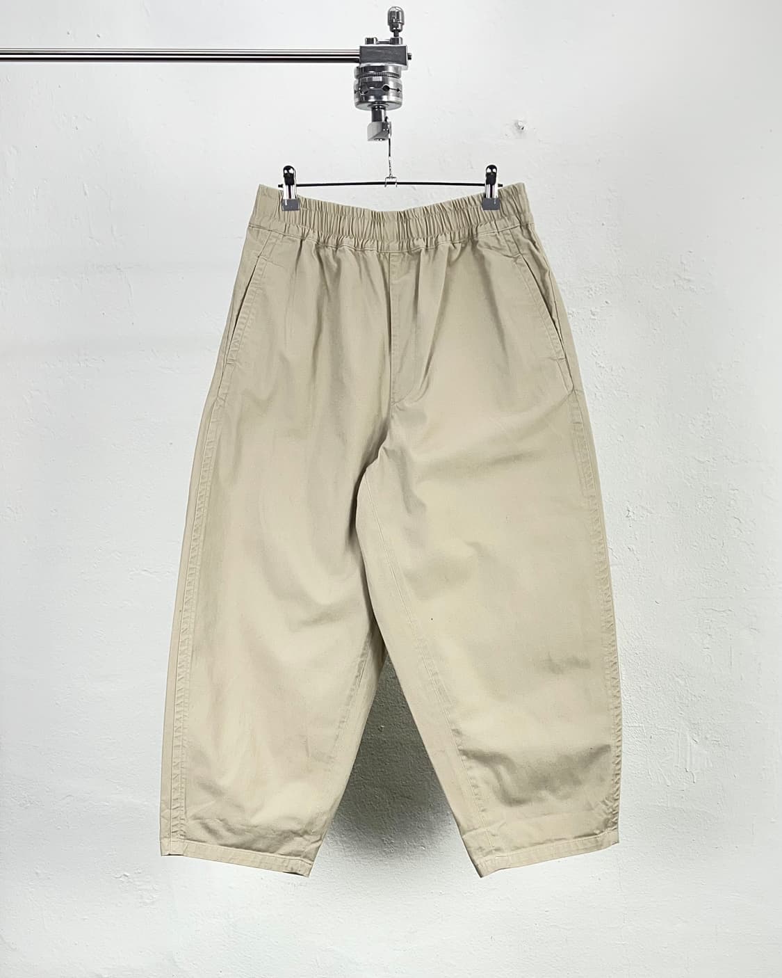 단톤 베이지 밴딩 사이드 포켓 코튼 벌룬 팬츠 상품이미지1