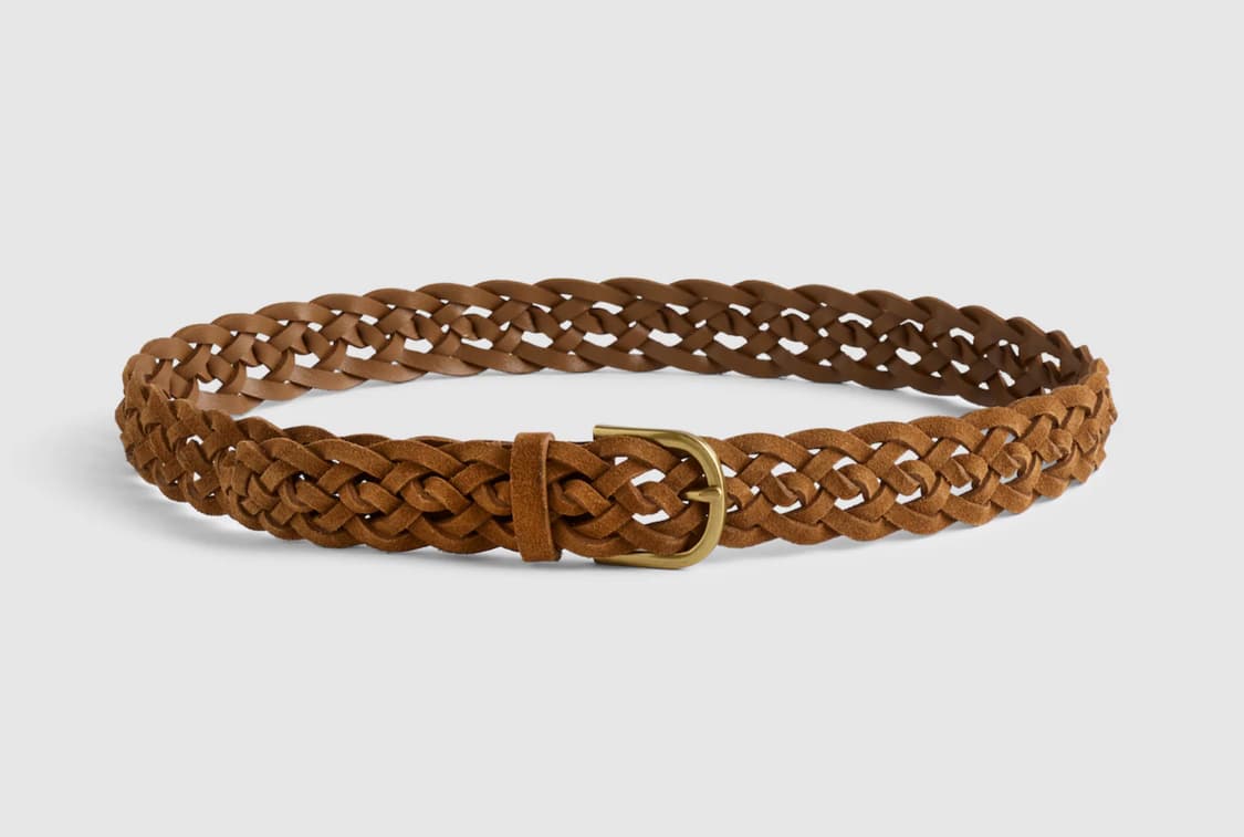 woven suede belt / aged cognac/ XL 상품이미지1