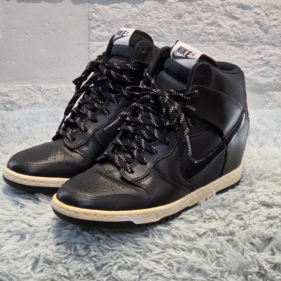 3w-2:나이키 덩크 스카이 하이 블랙 (23.5cm)-키높이6cm 상품이미지1