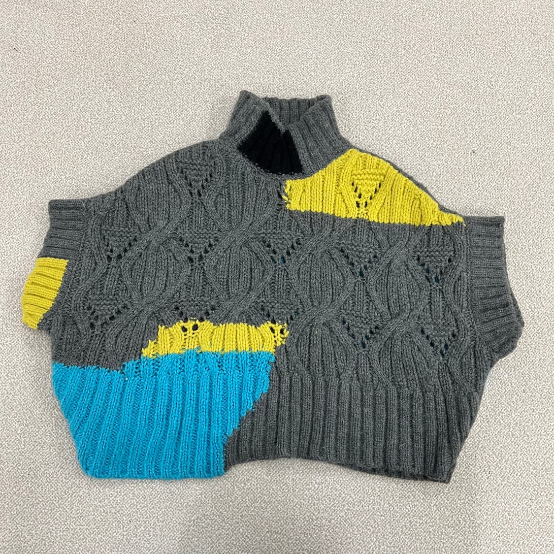 S 자라 컬러블록 니트 조끼 0220M 상품이미지1