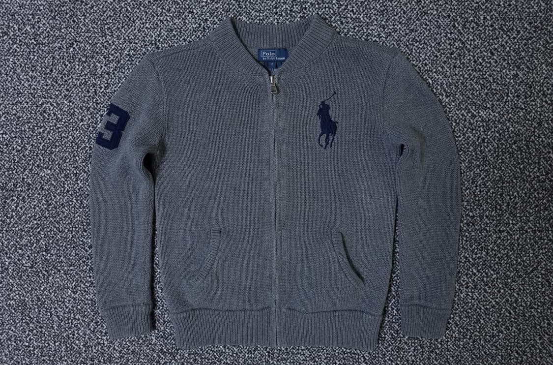 [무료배송][130]폴로 키즈 니트 집업 상품이미지1