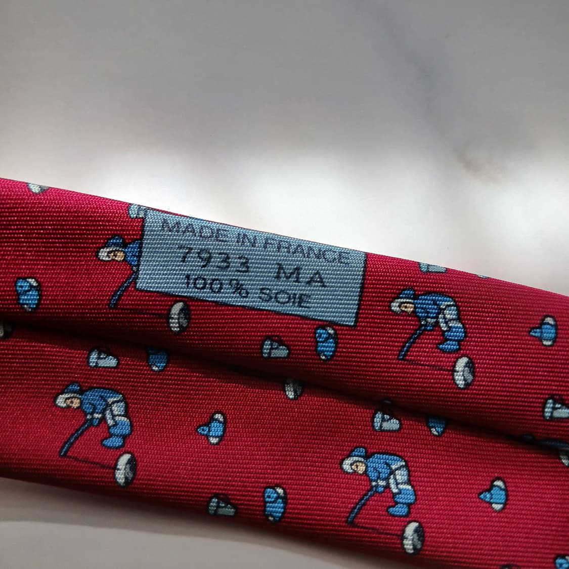 에르메스 실크 핫핑크 에스키모패턴 넥타이 9.2cm A-등급 A18754 상품이미지5