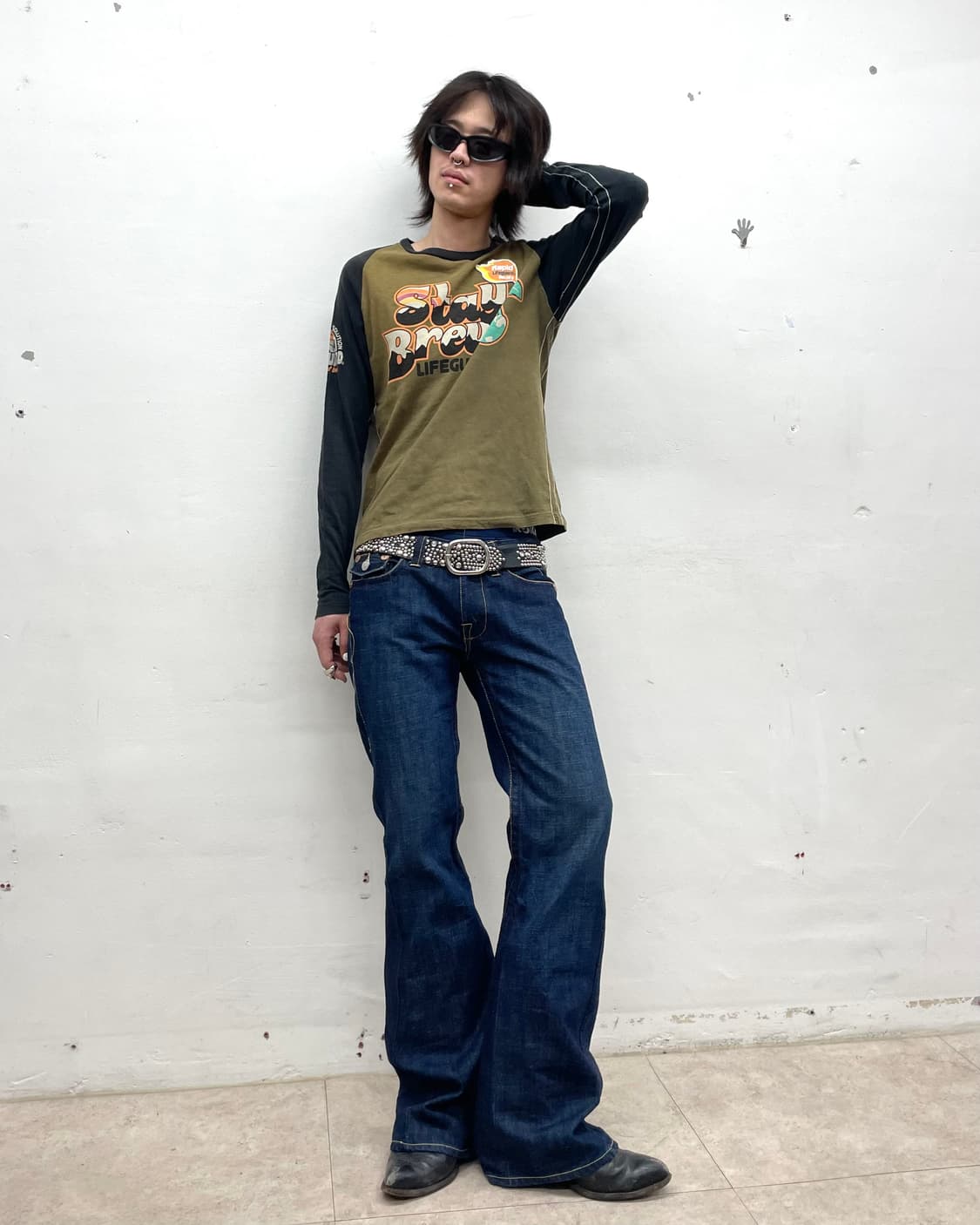 note leaf khaki long sleeve  상품이미지7