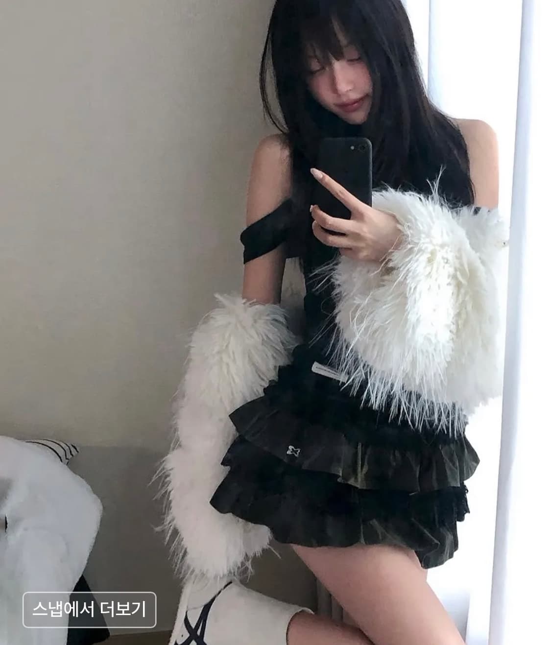 Inegi 이네기 뮤티드 후드 탑 후디 블랙 상품이미지3