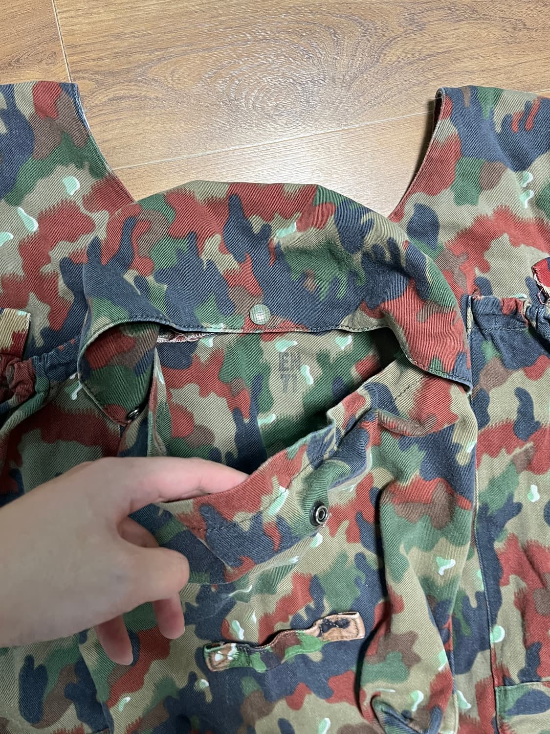 80s 스위스군 카모 밀리터리 백팩 가방 상품이미지2