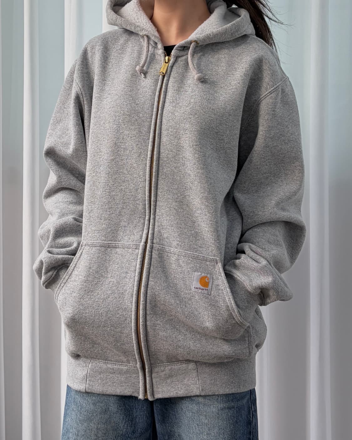 [S-M]칼하트 그레이 미드웨이트 후드집업 상품이미지1