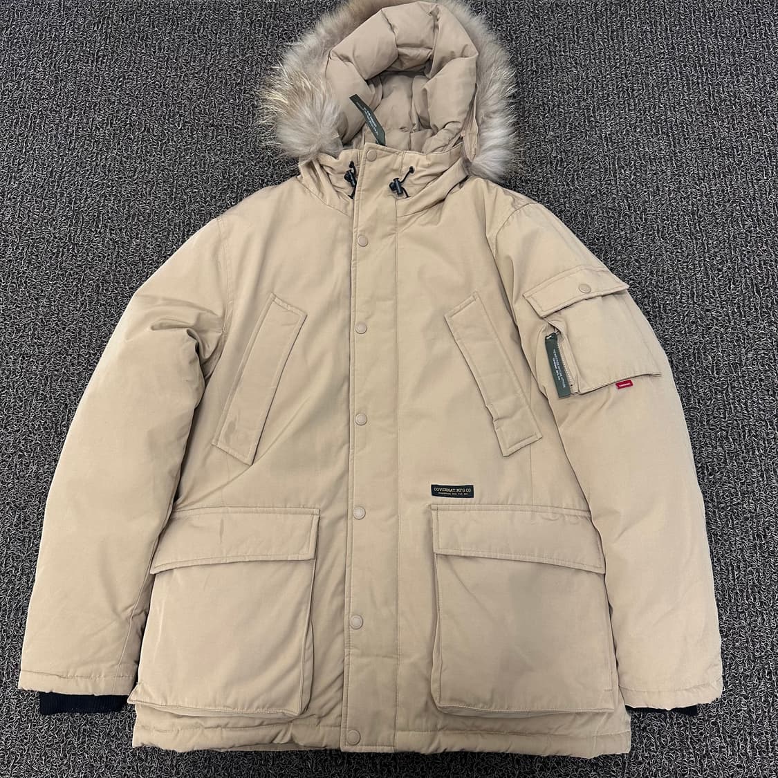 커버낫 라쿤털 덕다운 롱패딩 베이지 M 상품이미지1