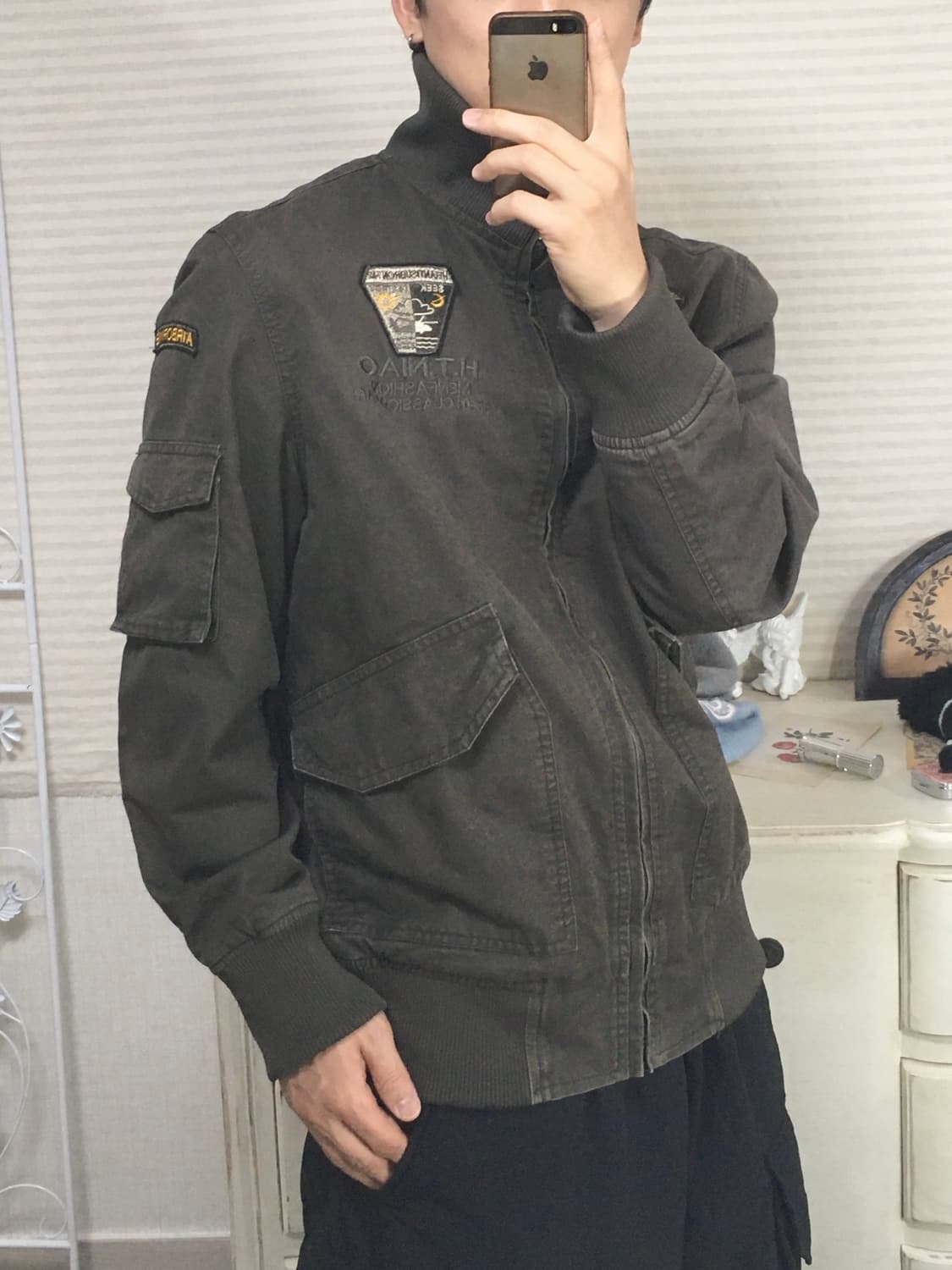 빈티지 브라운 더 이글 미군 점퍼 y2k 스트릿 갸루 펑키 일본빈티지 상품이미지3