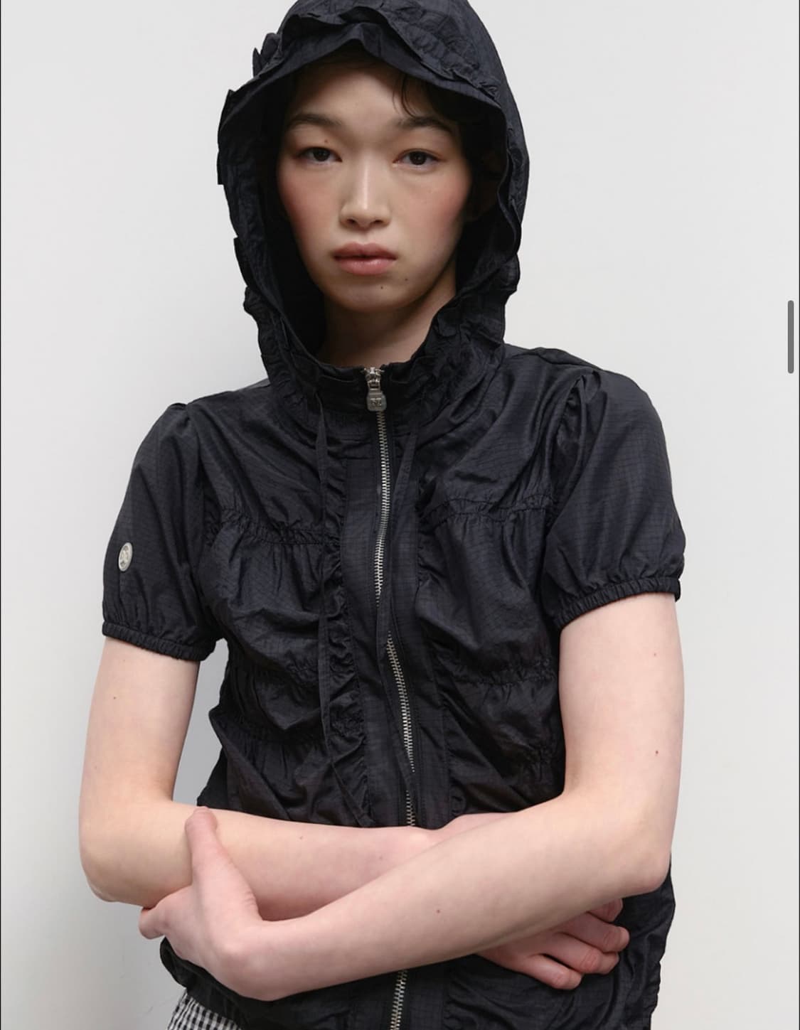 타입서비스 ruffled shirring windbreaker 블랙 상품이미지2