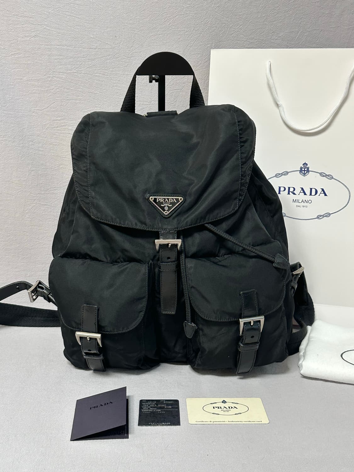 (풀구성)프라다 나일론 포코노 투포켓 백팩 미디움 상품이미지3