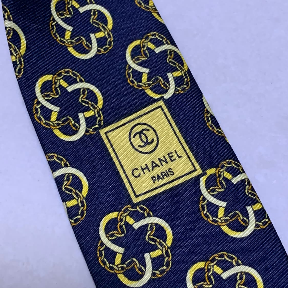 CHANEL 샤넬 체인 패턴 실크타이 상품이미지4