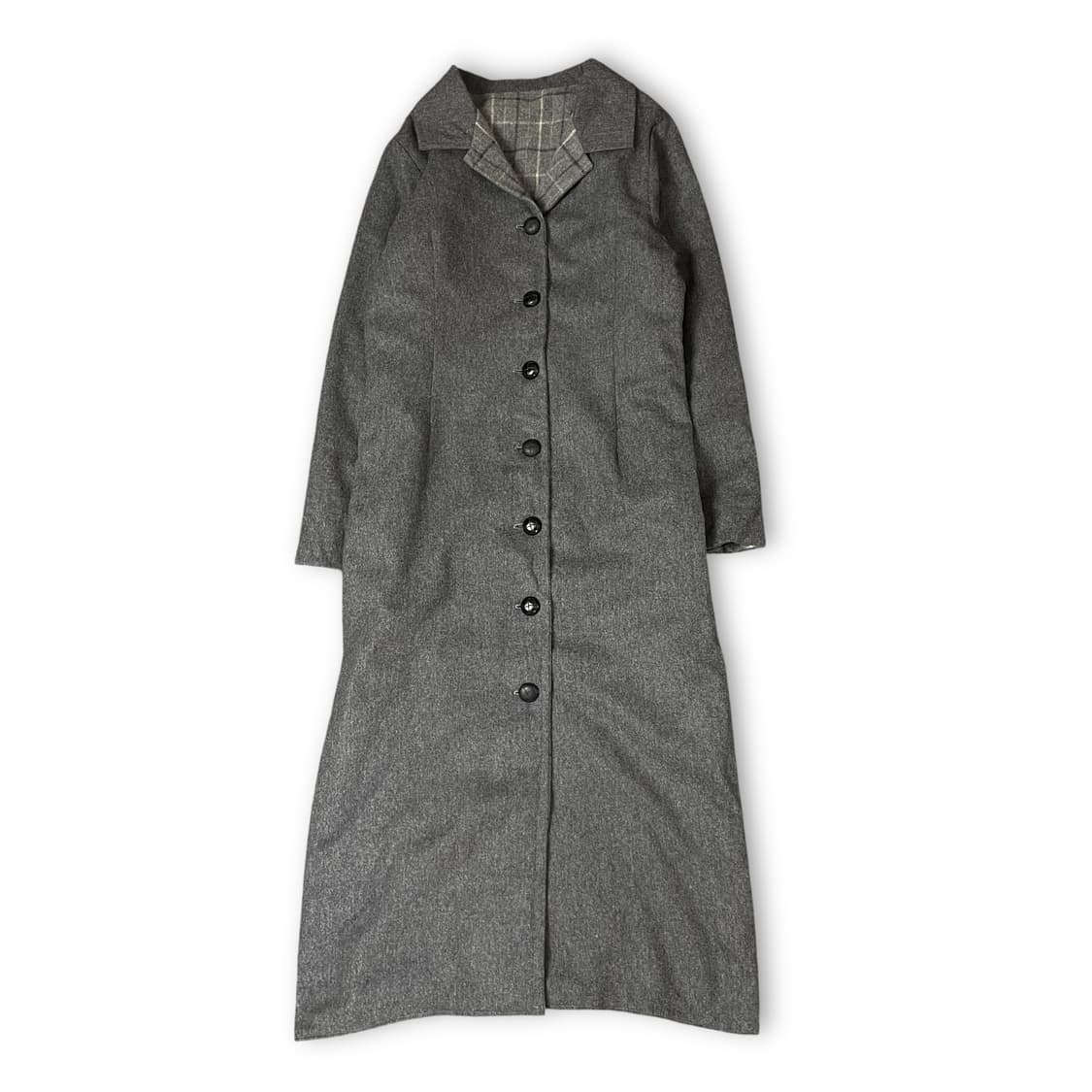 빈티지 그레이 싱글 롱 코트 상품이미지1