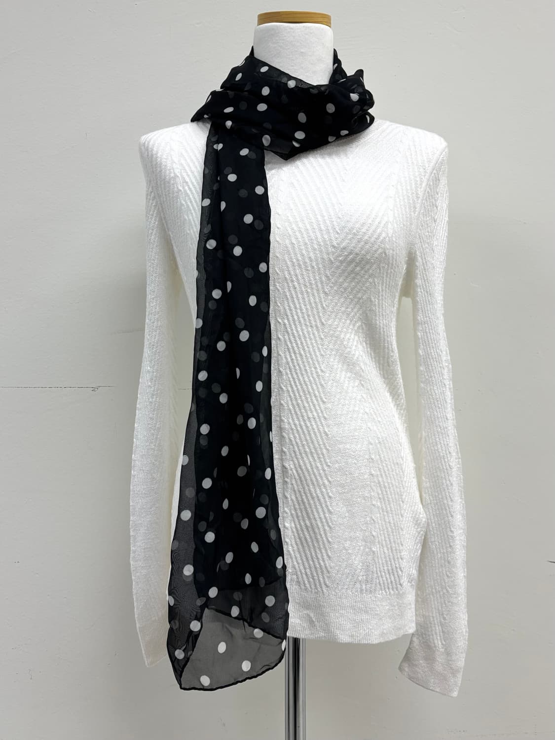 빈티지 블랙 도트 머플러 스카프 상품이미지1