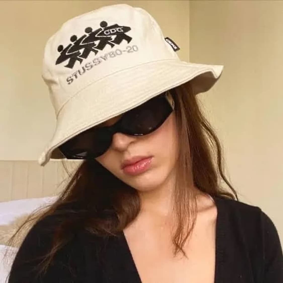 스투시 x CDG 꼼데가르송 캔버스 코튼 버킷 L-XL 상품이미지8