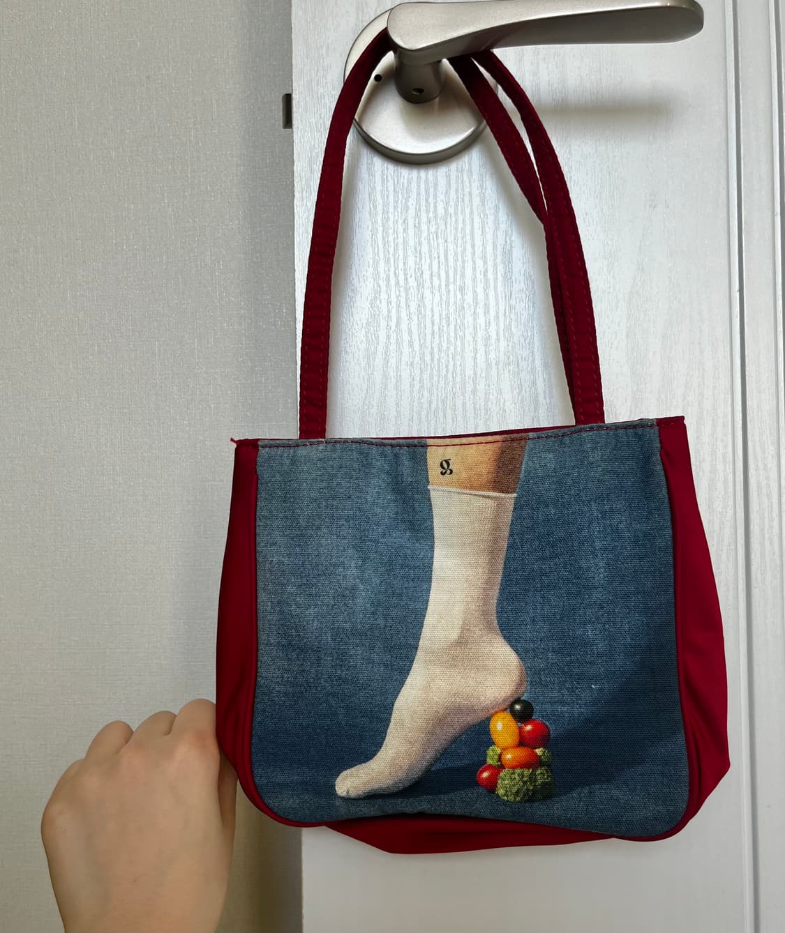 데님+나일론 빈티지 미니토트백 상품이미지1