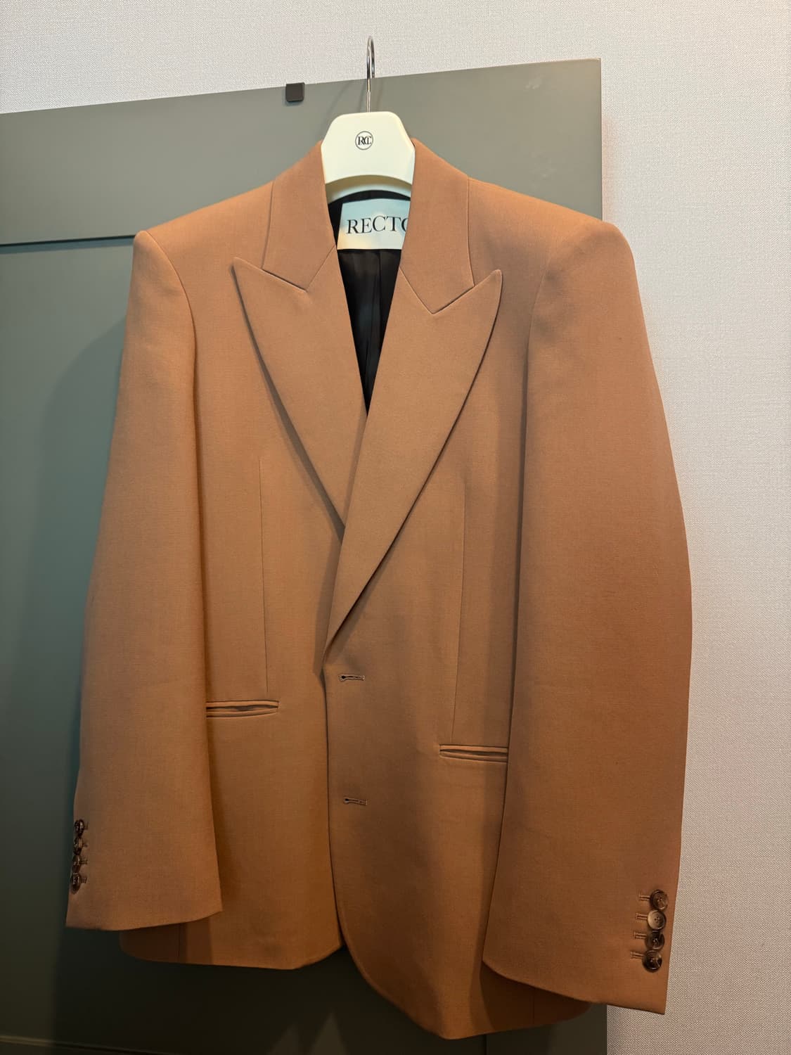 렉토 25ss 스트럭처 울 자켓 로즈베이지 s size 상품이미지3