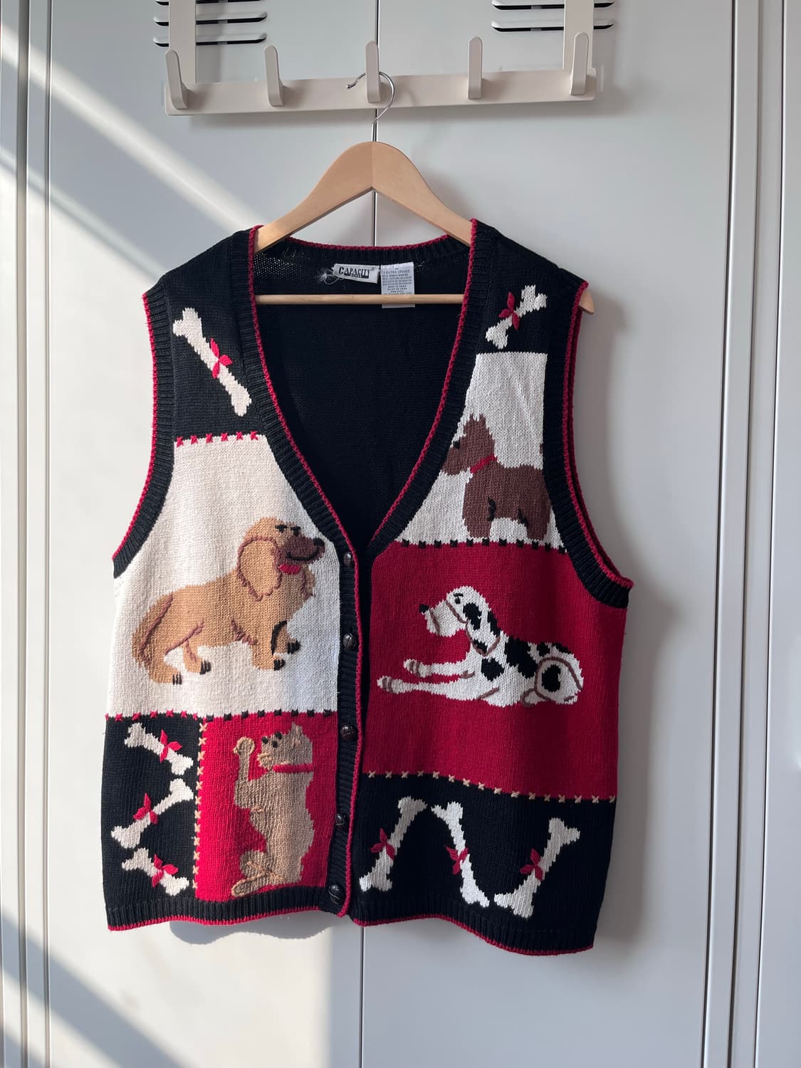 Capacity 강아지 조각 패치 조끼 니트 가디건  상품이미지4