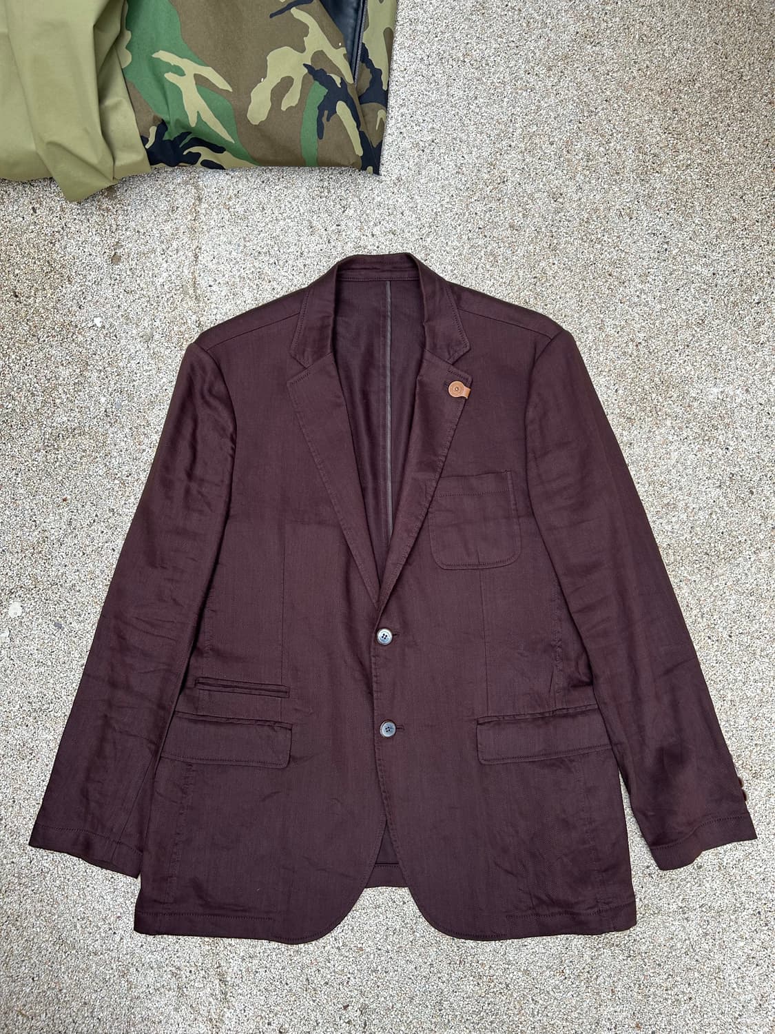 먼싱웨어 브라운컬러 빈티지 린넨 블레이져 상품이미지1