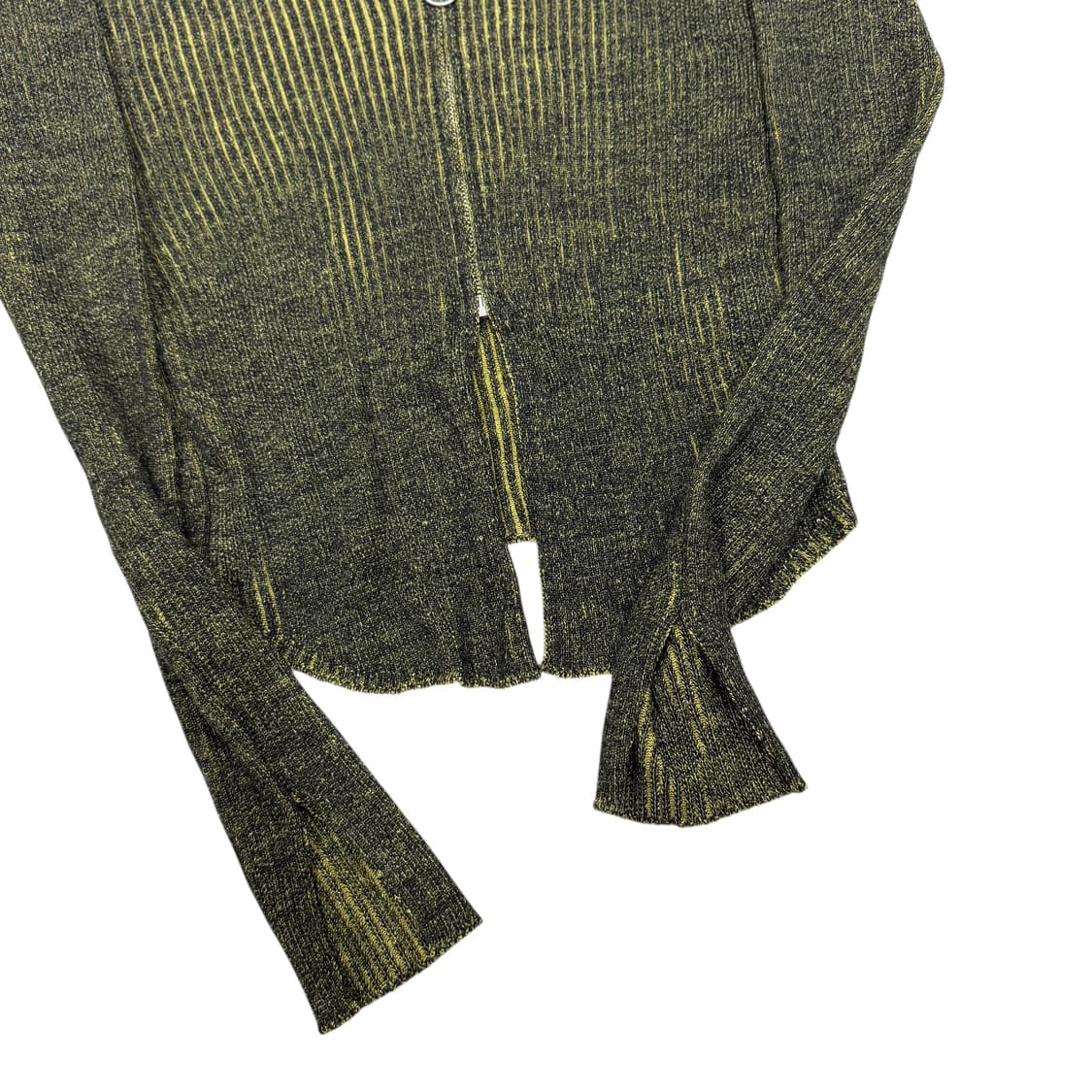 미스치프 니티드 투톤 셔츠 가디건 블랙 옐로우 S 상품이미지3